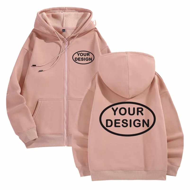 Customize Your Logo Zipper Sweatshirt For Men And Women Loose Casual Fashionable Long Sleeved Sportswear Personalized Embroidery