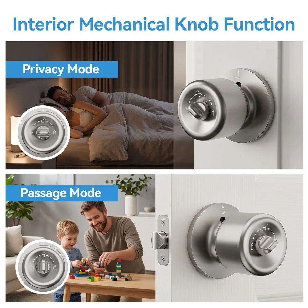 YFK Keyless Entry Smart Door Lock Knob Fingerprint App