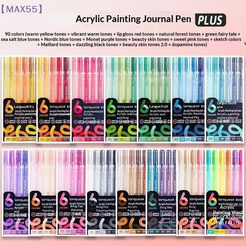 【MAX-55】1 Set Multi-Color Gel Pen Student Neutral Pen 6