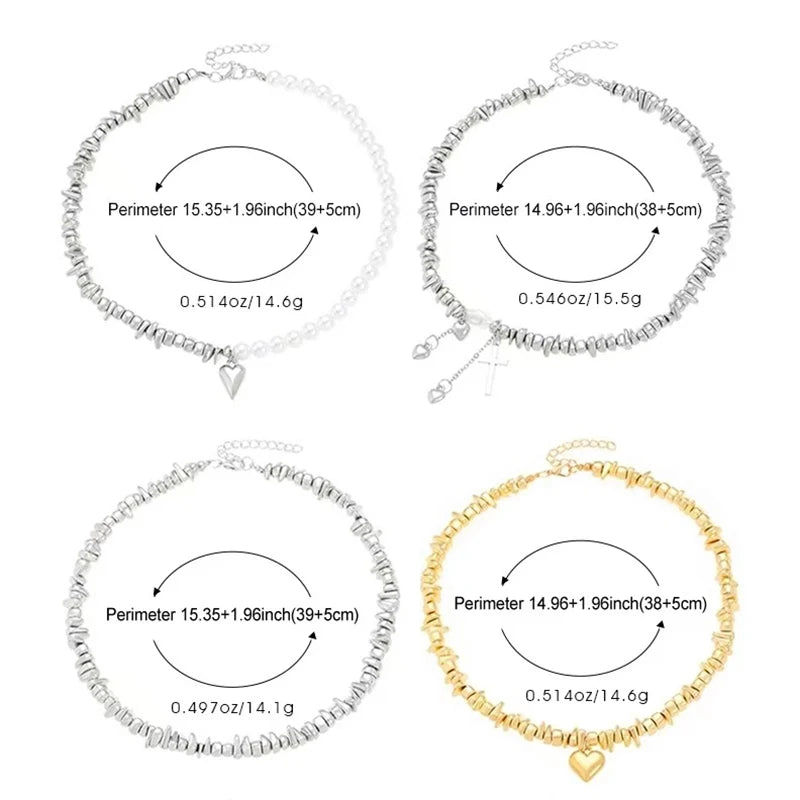 Fashion Y2K Crystal Pearl Choker Necklaces for Women Unique Design