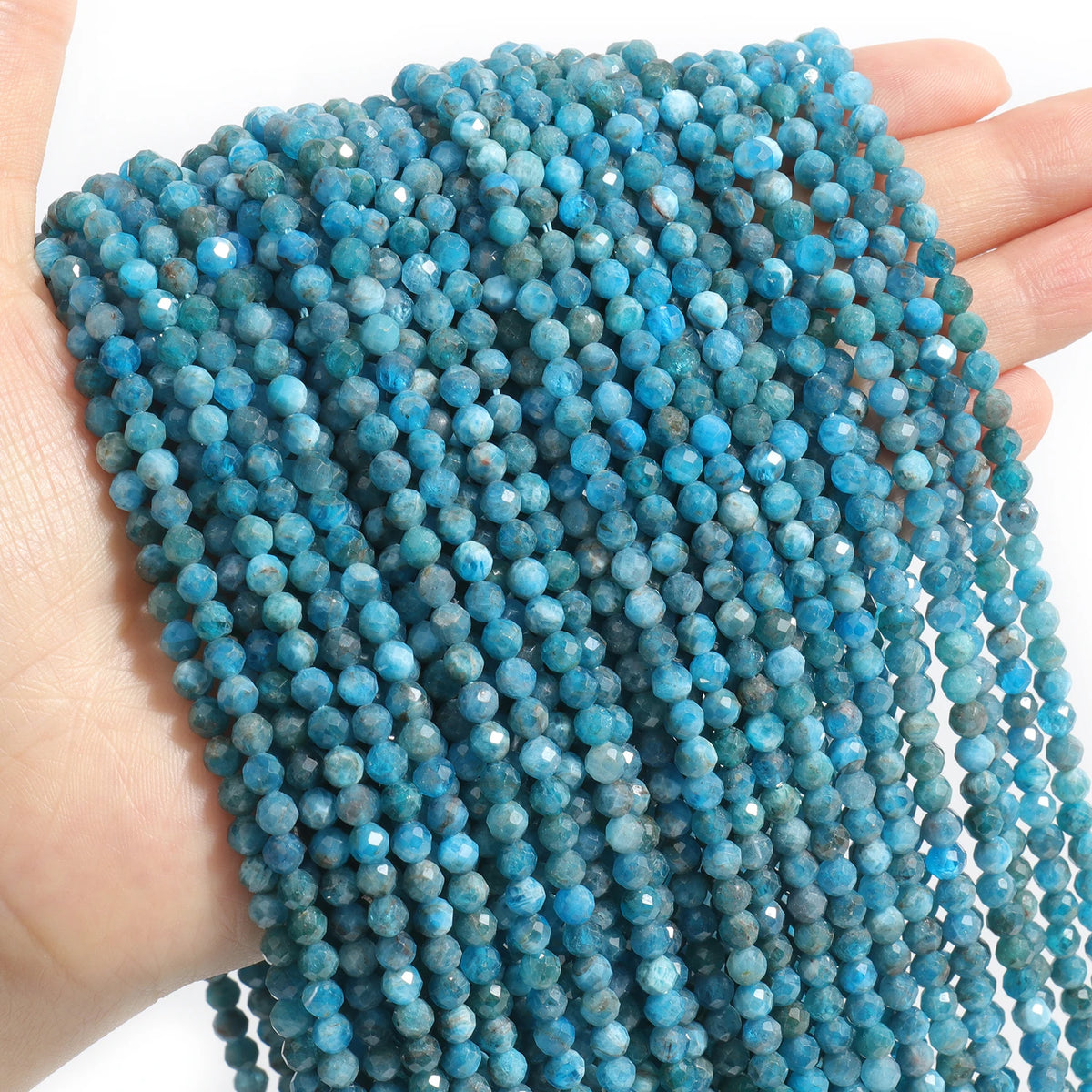 2/3/4mm Faceted Natural Stone Apatite Lapis Lazuli Tourmaline Beads