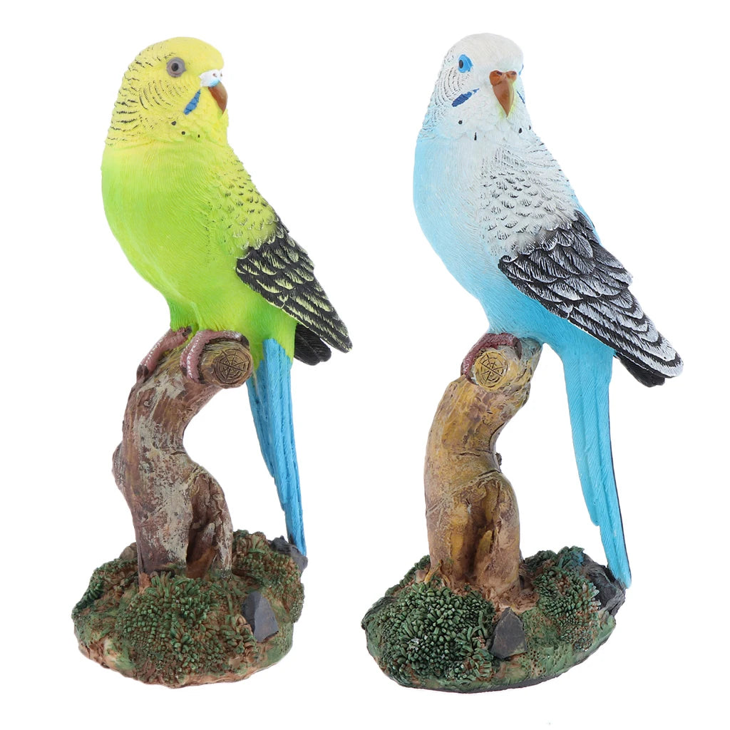 Resin Parrot Statue, Tropical Bird Figurines for Home Decor, Gift for Parrot