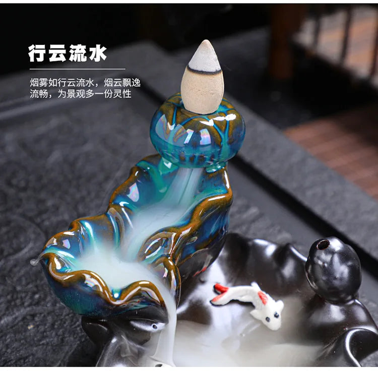 Creative Home Decor Backflow Stick Incense Burner Ceramic Censer Home Decoration Use In Home Teahouse Zen Yoga Decor Ornament