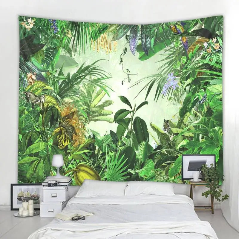 Aesthetic Home Decor Tapestry Beach Towel Yoga Mat Blanket Table Cloth Tapestry Tropical Jungle Animals Wall Hanging Tapestry