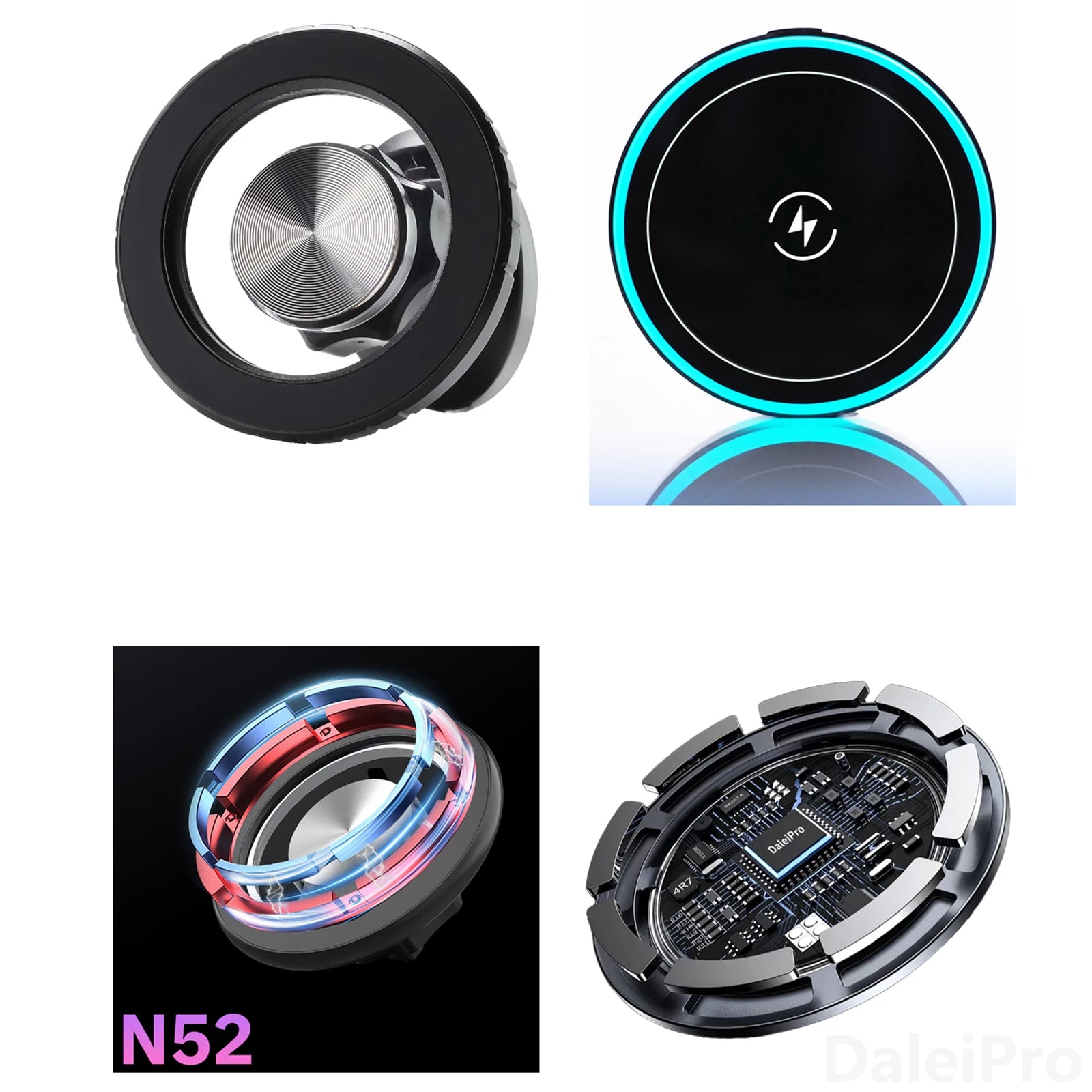 Double Car Phone Holder With Storage Box Base Magsafe Wireless Charger Phone Mount For Suzuki Jimny 2018-2024 2025 JB64 JB74