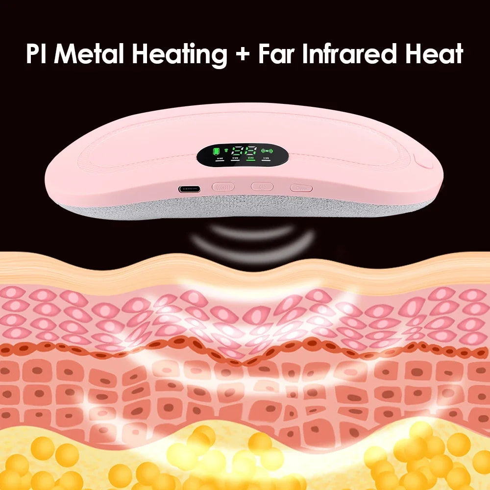 Electric Waist Massage Period Cramp Massager Vibrating Heating Belt