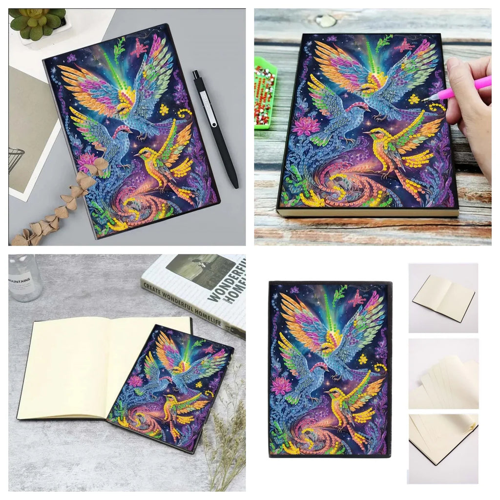 Diamond Painting DIY handicraft kit bird, elephant pattern leather female adult Diamond Painting Diary Sketch Book Kit