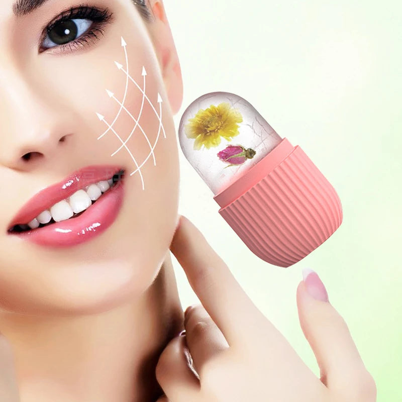 Silicone Ice Facial Roller Skin Care Beauty Lifting Contouring Tools Ice Cube Trays Ice Globe Balls Face Massager Skin Care Tool