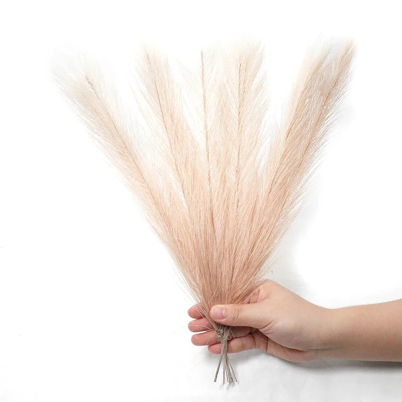 10pcs Artificial Pampas Grass Simulation Feather Wedding Props Reed Home Decor Supplies Table Colorful Pampas Grass 시뮬레이션 풀