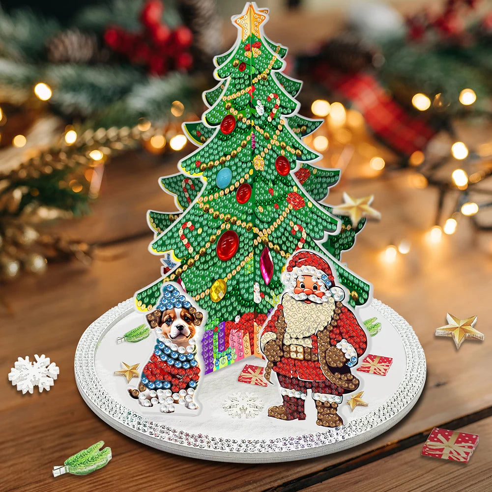 Christmas Diamond Art Table Decor Desktop Diamond Painting Ornament Kits Art Kits For Xmas Tree & Claus Table Office Home Decora