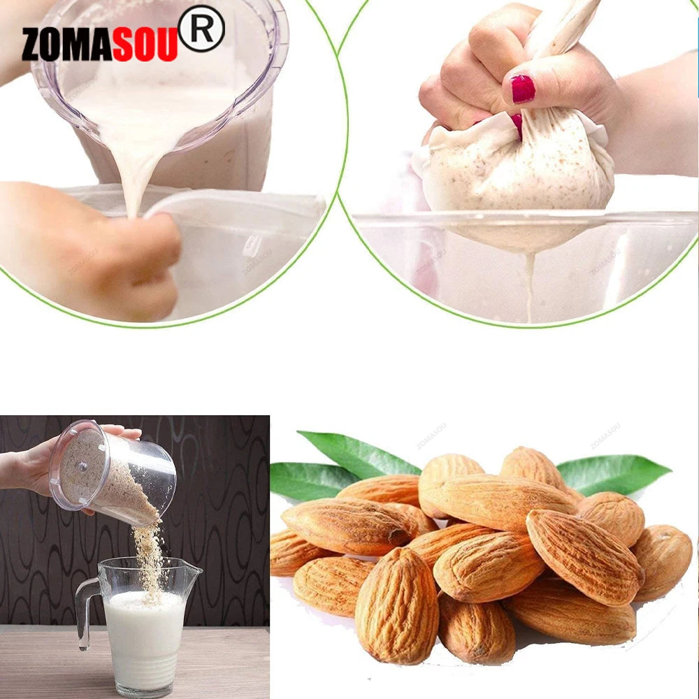 100 Mesh Soy Milk Wine Filter Bag Nut Milk Bag Coffee Tea Oil Yogurt Filter Net Mesh Food Reusable Nylon Filter Strainer