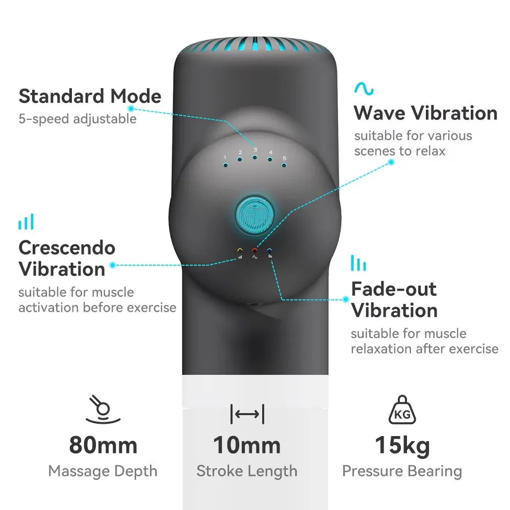 Booster Massage Gun Electric Neck Massager 7.4V Smart Hit