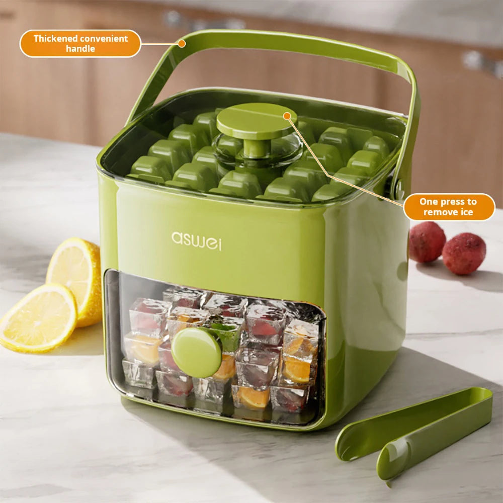 Press Ice Tray Ice Cube Mold Ice-making Box Large Capacity Storage Ice An Ice Maker Food Grade Storage Box Diy Icebox
