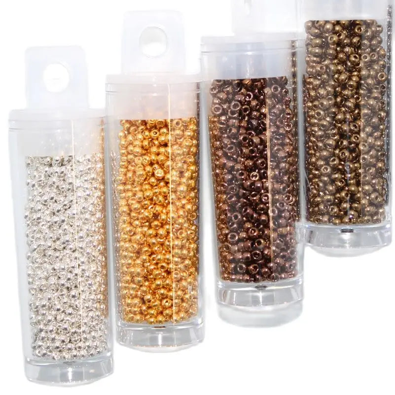 TAO Beads 2.0MM 10Grams/Tube  Metallic Color Round Glass Beads For DIY Handmade Needle Work  Sewing