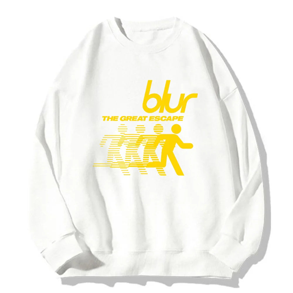 Blur Band The Great Escape Sweatshirt Rock Band Fashion Crewneck Clothing Retro Tops Women Men Long Sleeve Streetwear Trendy