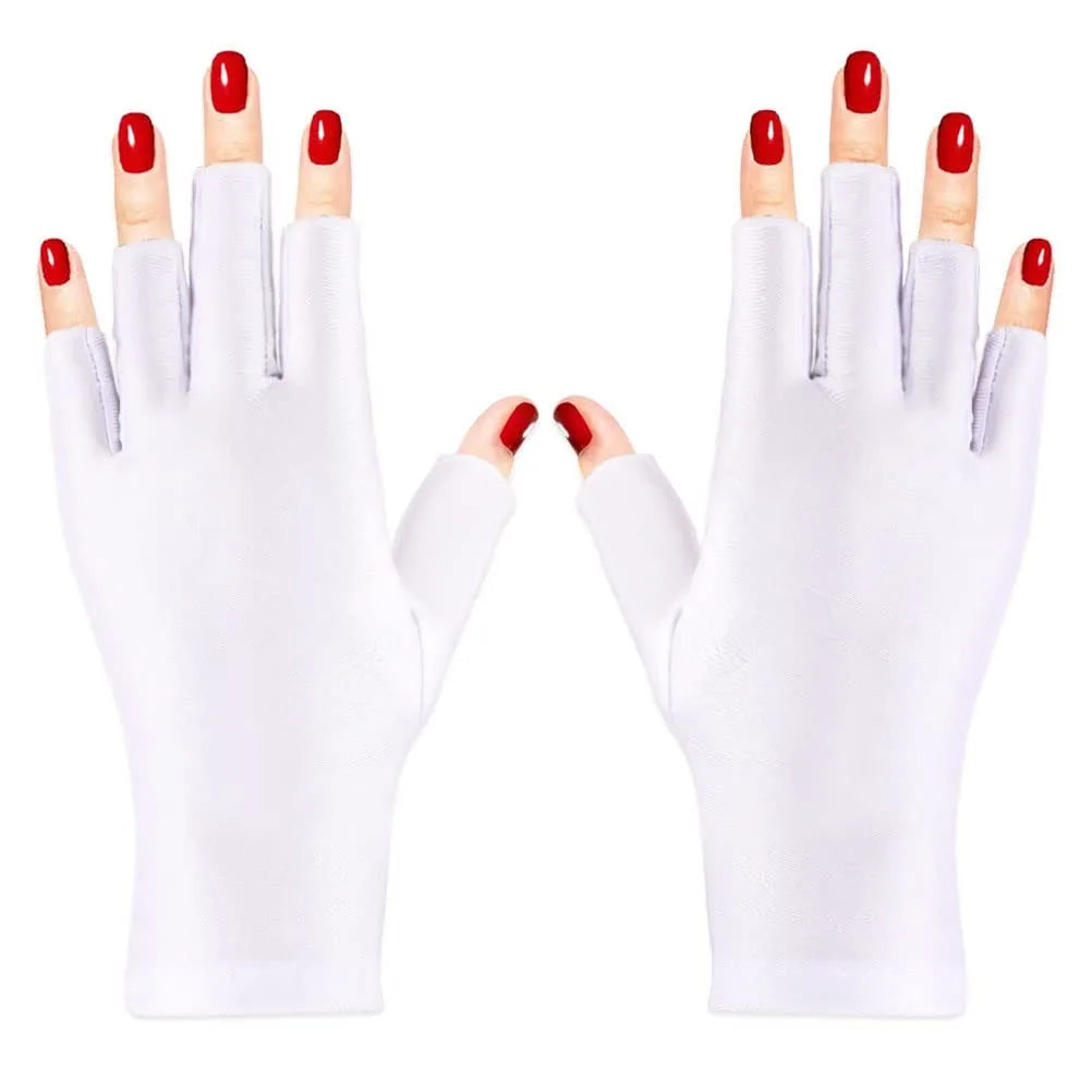 Anti-UV Gloves for Nail Lamp, Professional UPF50+ UV Protection Glove for Manicures, Art Skin Care Fingerless, Women Men