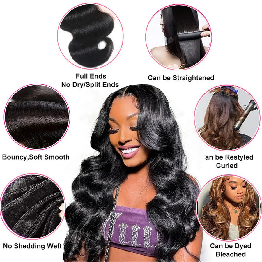 Body Wave Bundles Human Hair Brazilian Remy Human Hair