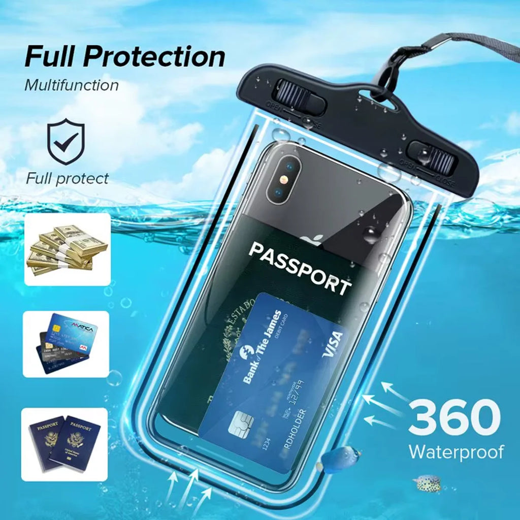 10/1PCS Transparent Waterproof Mobile Phone Pouch Neck Hanging Touchable