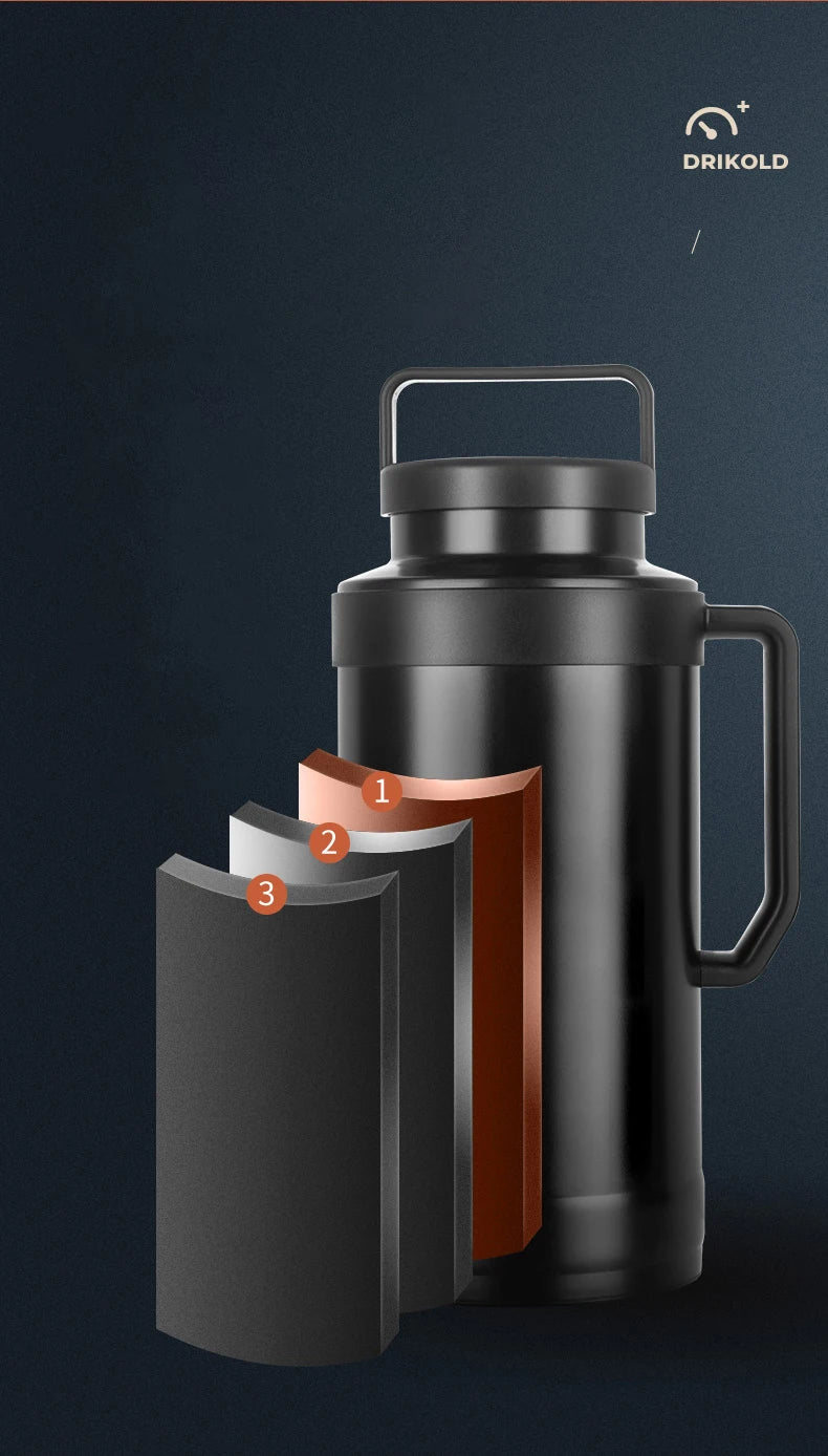 GIANXI Leakproof Thermos Outdoor Portable Thermos Bottle Large Capacity Keep Warm And Cold Tumbler Thermal Water Bottle