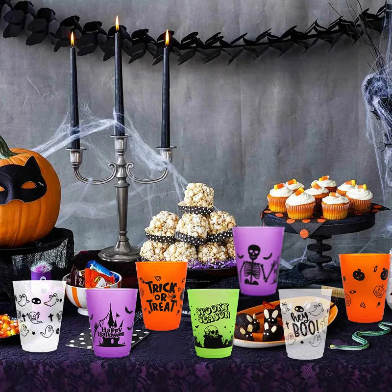 Halloween Skull Plastic Drinking Cups, 24 Pack