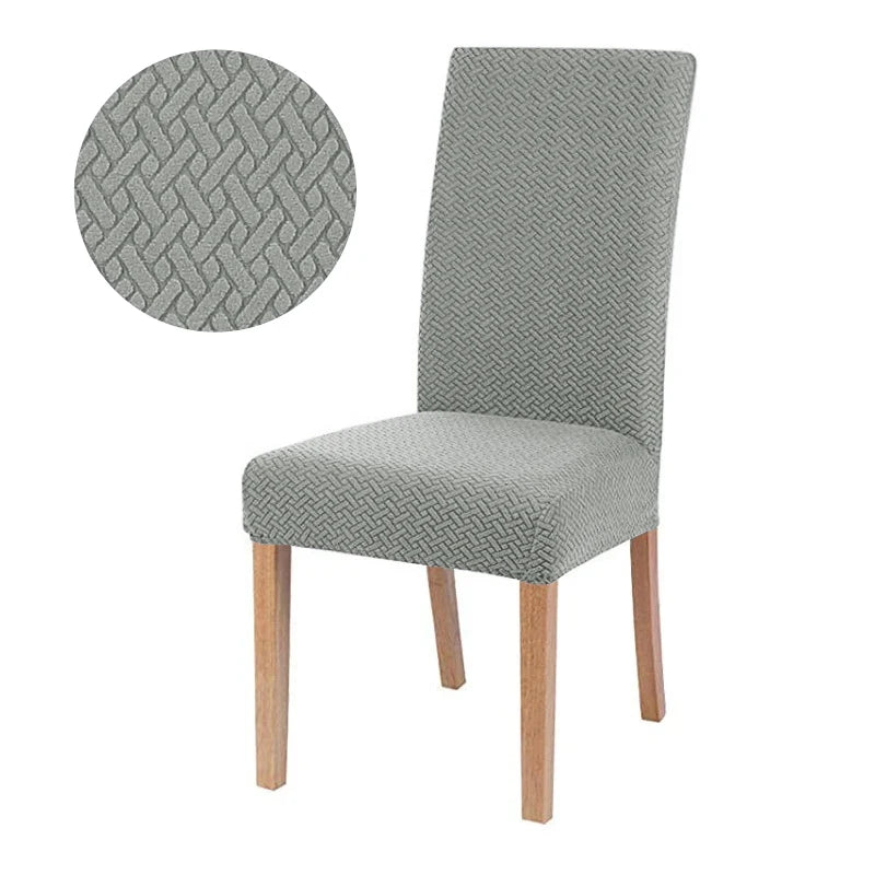 Elastic Dining Chair Cover Stretch Seat Slipcover Jacquard Spandex Protector Case for Kitchen Chair Seat Home Hotel Banquet