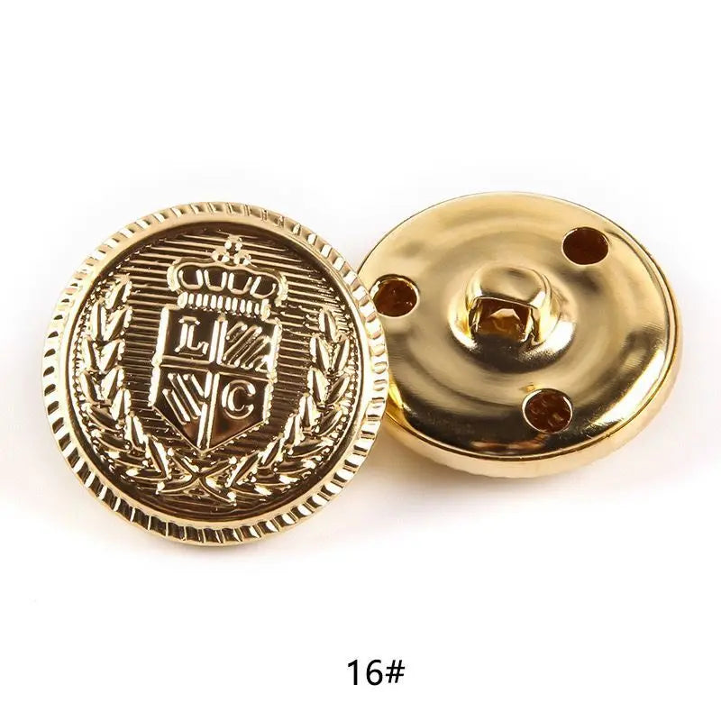 10pcs 15/20/25mm Metal Vintage Coat Suit Uniform Button Retro Copper Buttons Round Shank button DIY Sewing Ornaments