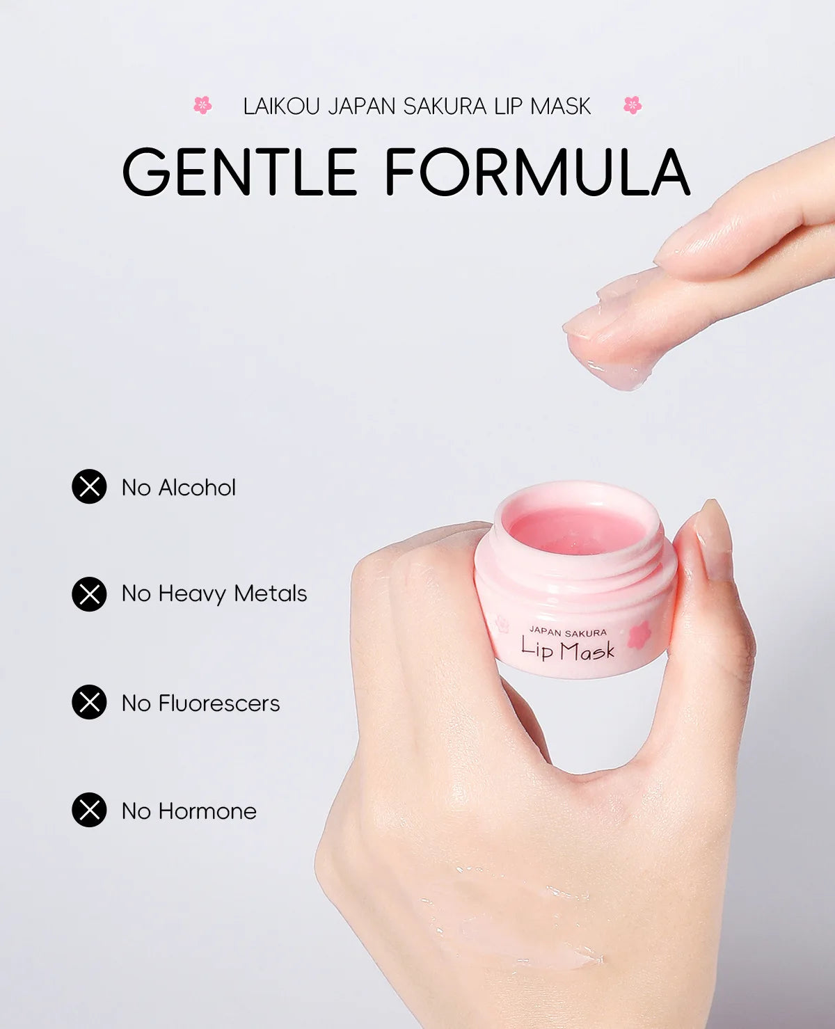 8g LAIKOU Sakura Lip Sleeping Mask Hydrating Moisture Nutriousing Wrinkle Smoothing Dryness Lip Mask Korean Cosmetics Skin Care