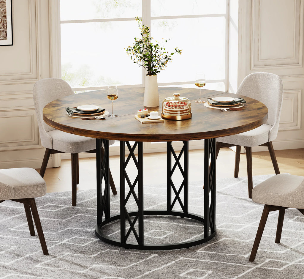 Tribesigns Round Dining Table for 4-6 People