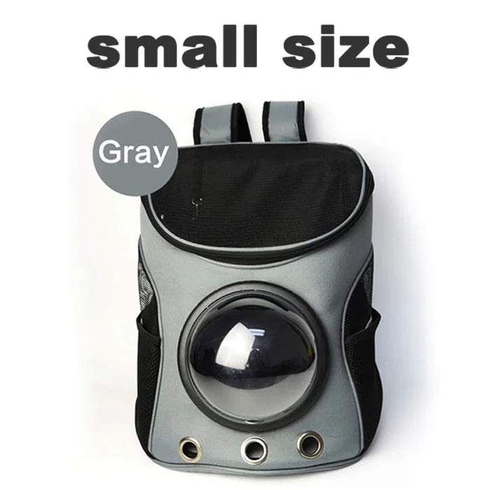 Fat Cat Backpack Carrier Denim Pet Backpack with Space Capsule Bubble for Small Medium Cats Puppy Dog Backpack for Travel Hiking