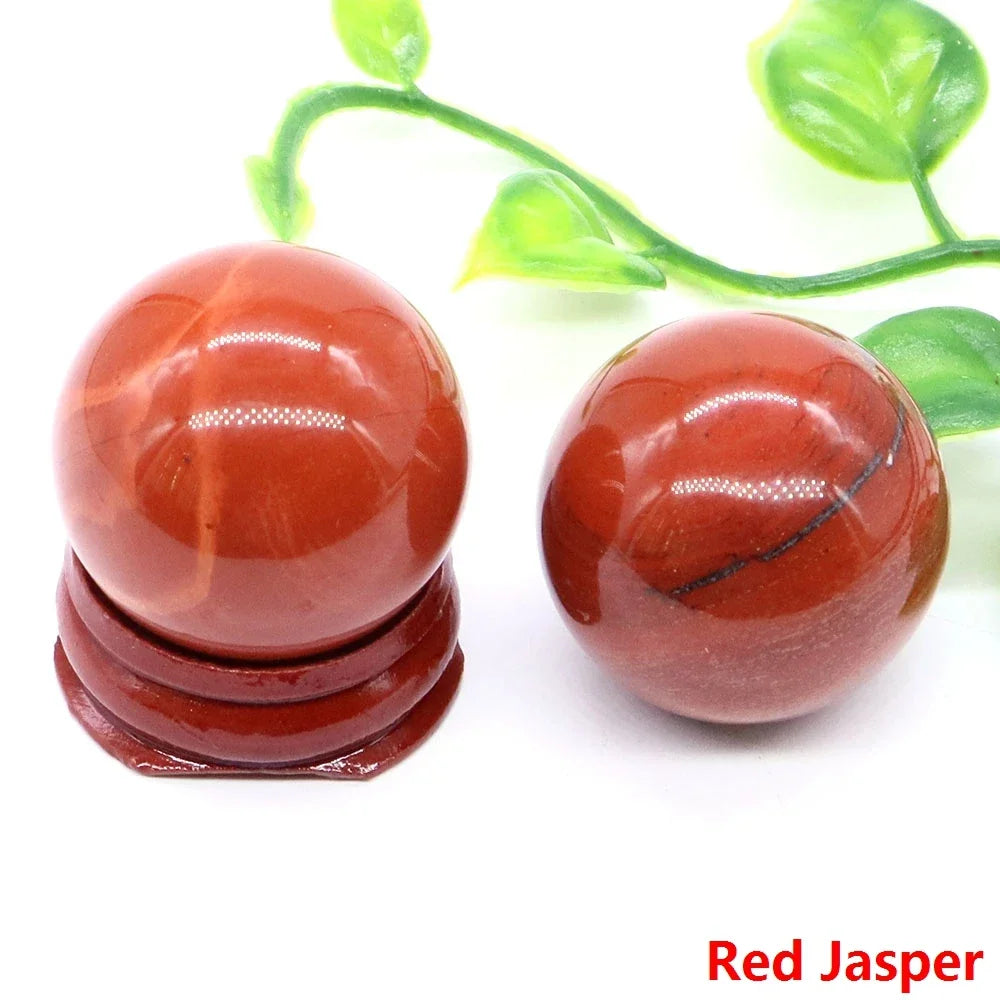 30MM Crystal Ball Natural Reiki Healing Quartz Stone Globe Energy Gemstone Fengshui Sphere Wicca Chakra Massage Home Decor Gifts