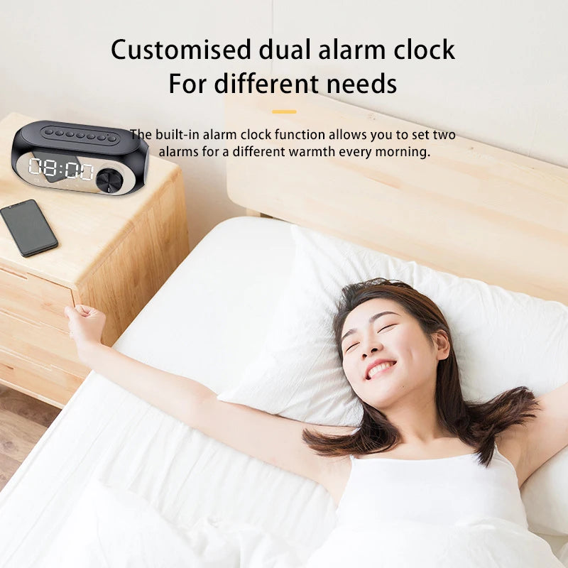 RGB Wireless Bluetooth Speaker Subwoofer Alarm Clock FM Radio Clock USB Charging Electronic Clock Home Desktop Mirror Decoration