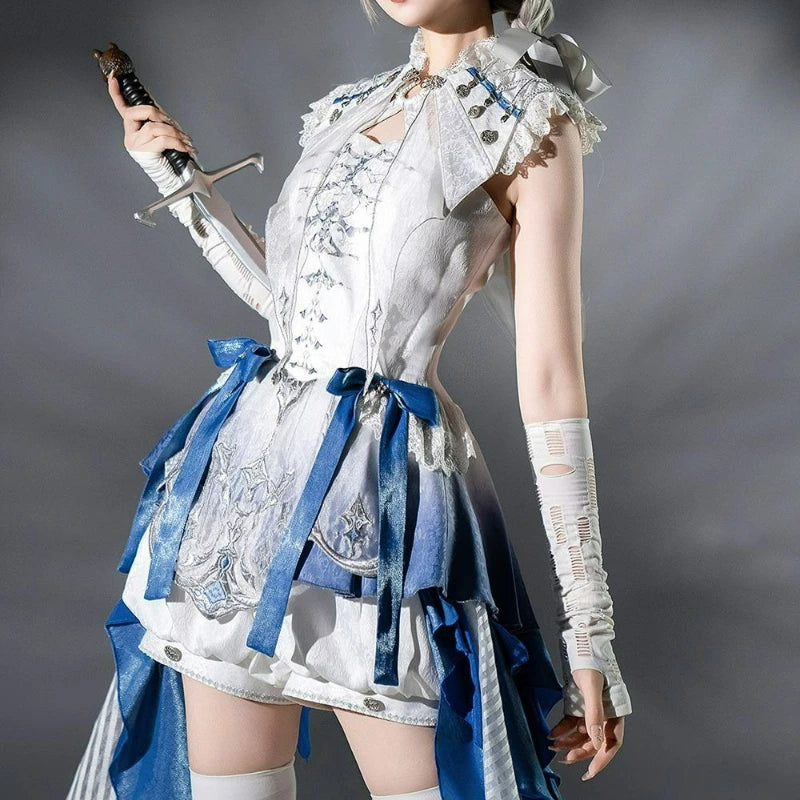 Japanese Gothic Y2K 2 Piece Sets Women Sweet Short White Shawl