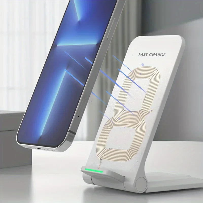 30W Wireless Charger Stand Pad For iPhone 15 14 13 12 11 Pro X XS Max XR 8 Samsung Xiaomi Induction Fast Charging Dock Station