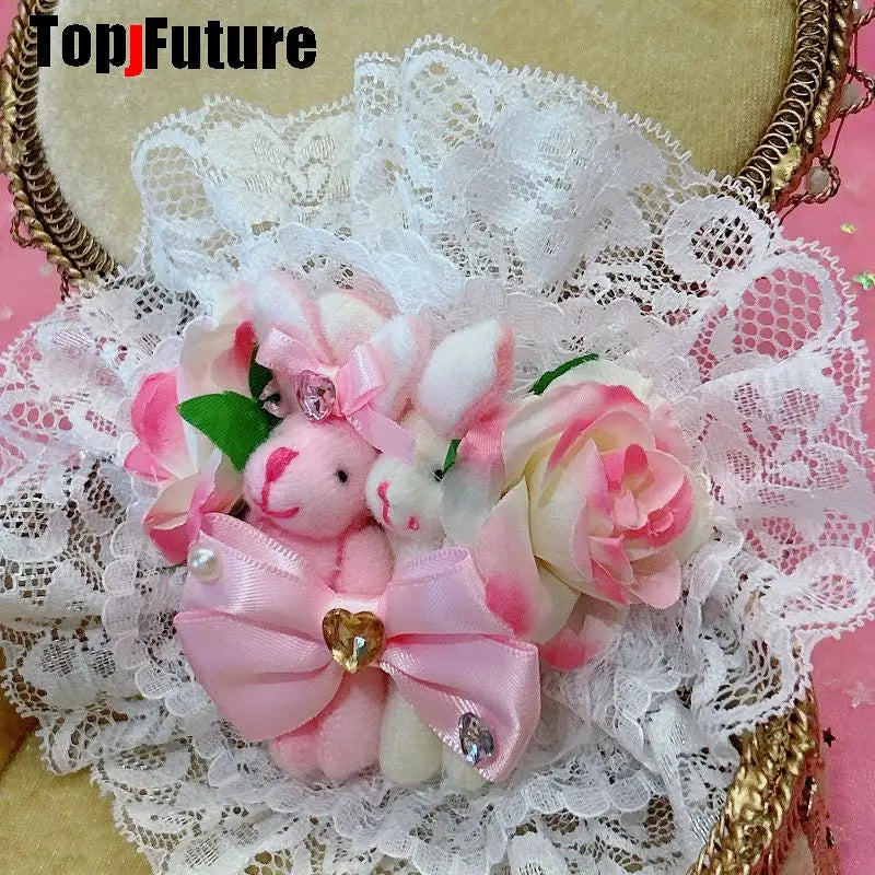 Handmade Women Mars Style Gal Series Y2K Rabbit Gradient Flower