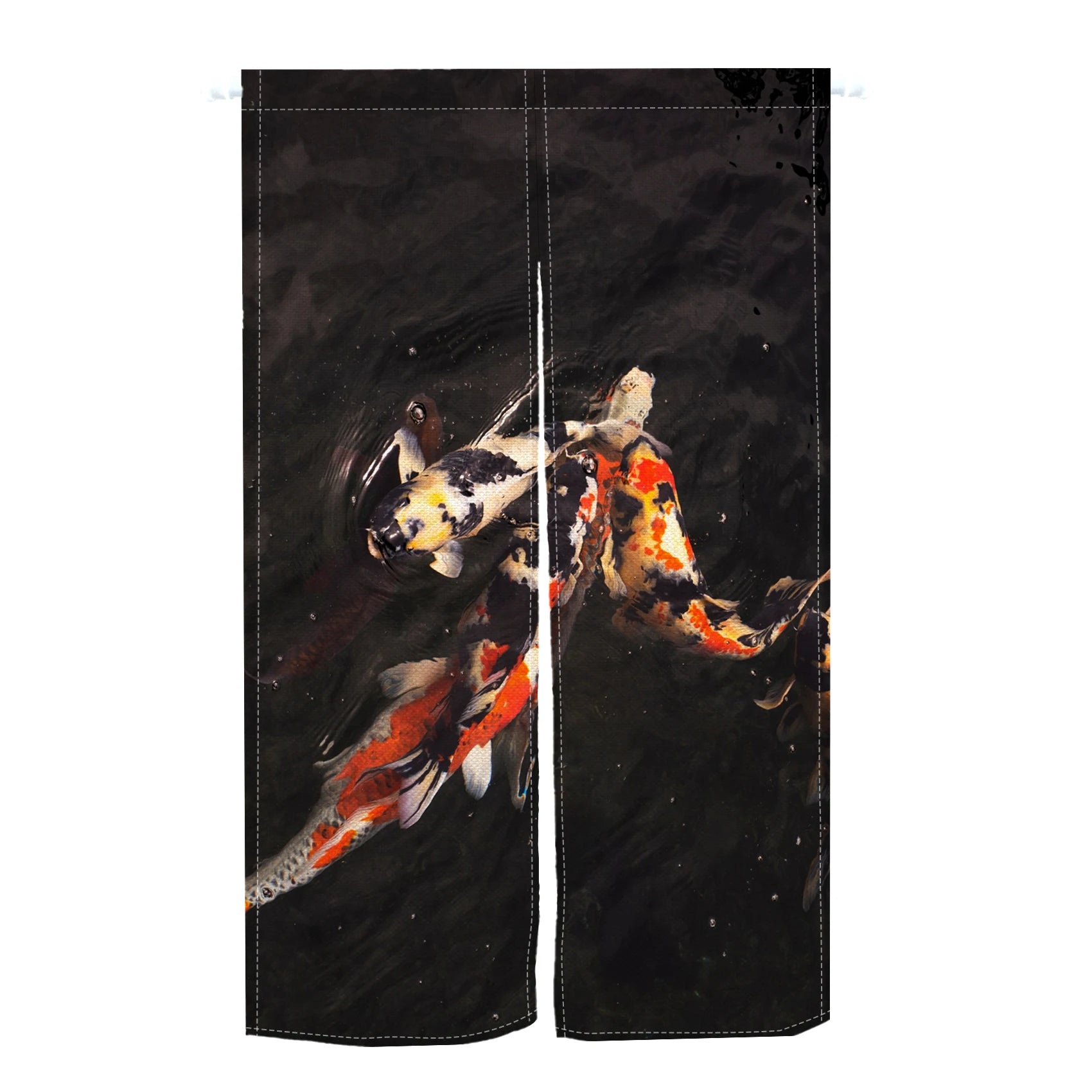 Japanese Koi Fish Door Curtain Fengshui Kitchen Bedroom Linen Doorway Curtain Entrance Hanging Half Curtain Partition Curtain