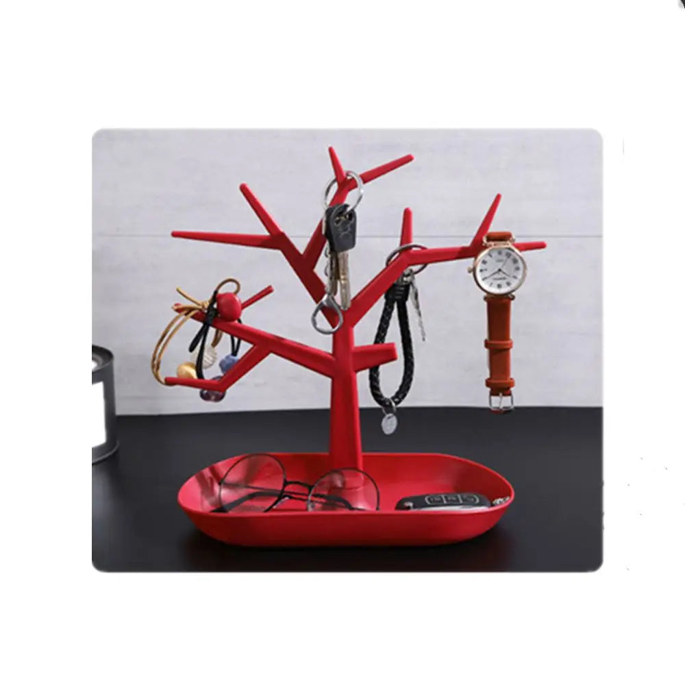 Creative Key Storage Rack ABS Plastic Bird Tree Key Holder Jewelry Rack Living Room Creative Ornaments Desk Organizer