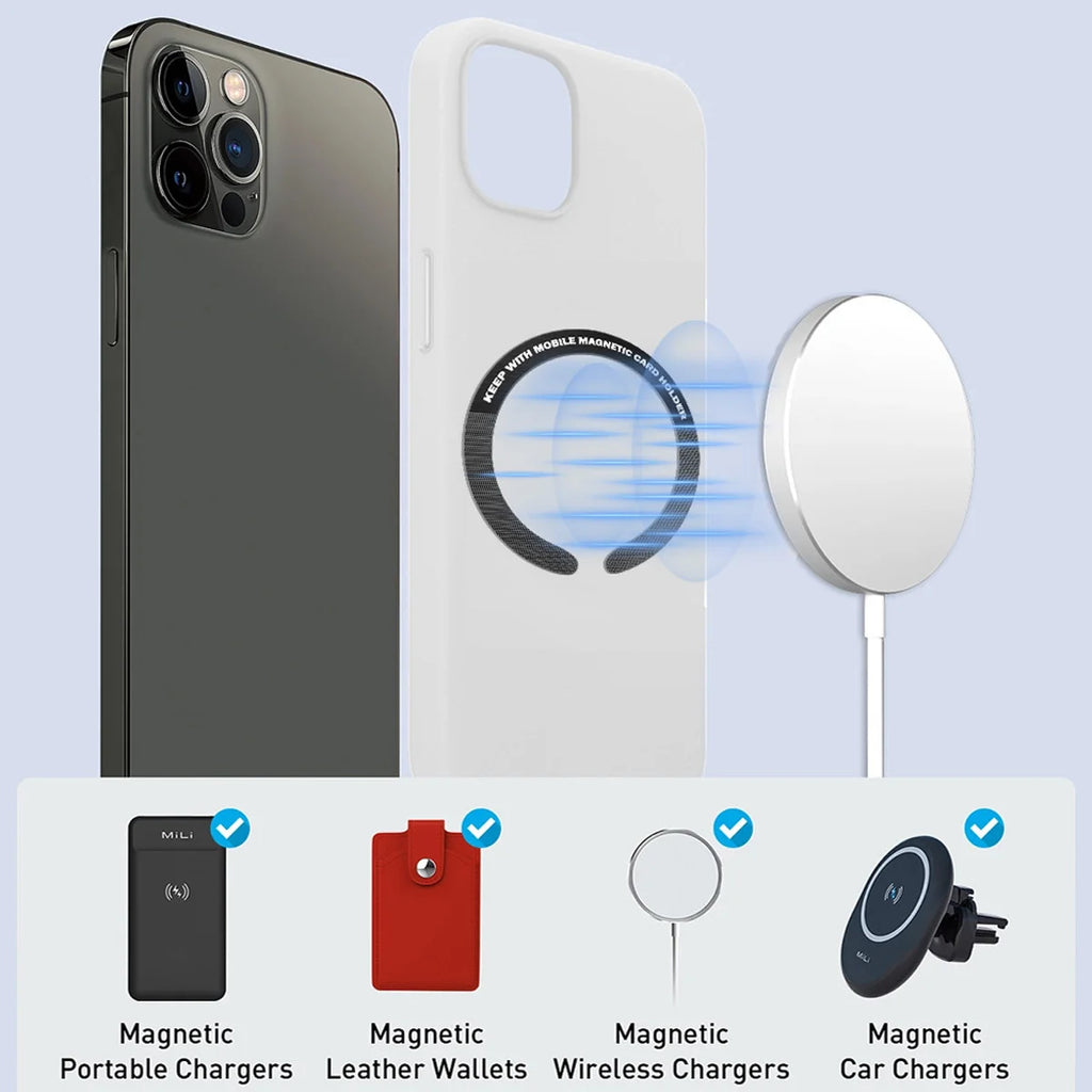 1PC/3PCS Stainless Steel Universal Magnetic Metal Plate Ring For Magsafe Wireless Charger Iron Sheet Sticker Car Phone Holder