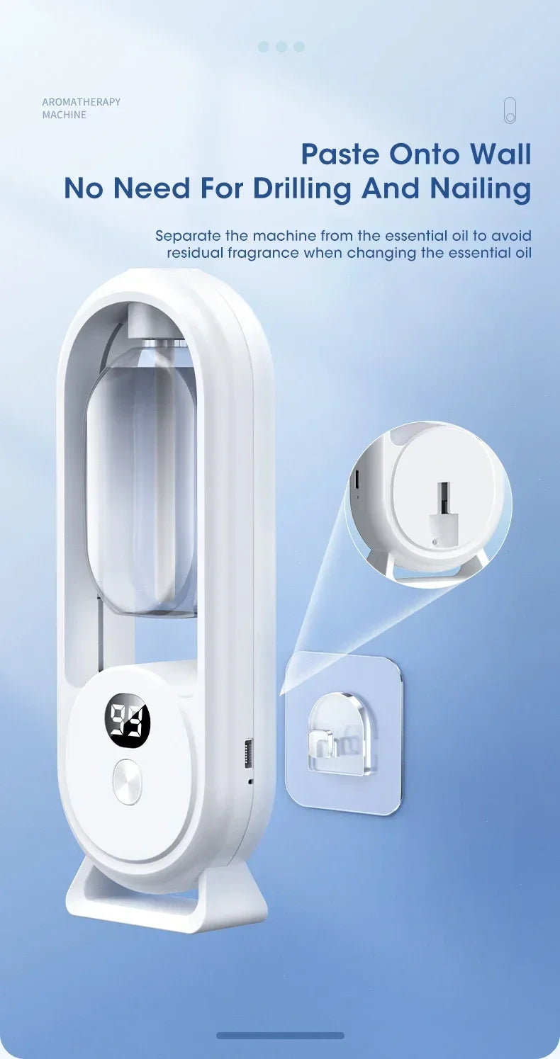 Automatic Home Fragrance Machine Essential Oil Diffuser Nebulizer Perfume Scent Machine for Kitchen and Toilet Deodorization