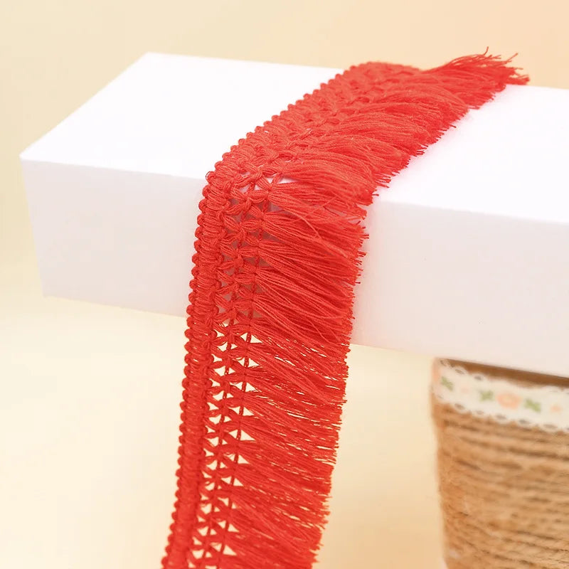 5Yard/Lot Color Cotton Fringed Lace Trim Tassel Wide 4CM Handmade DIY Garment Dress Scarves Curtain Tablecloth Sofa Accessories