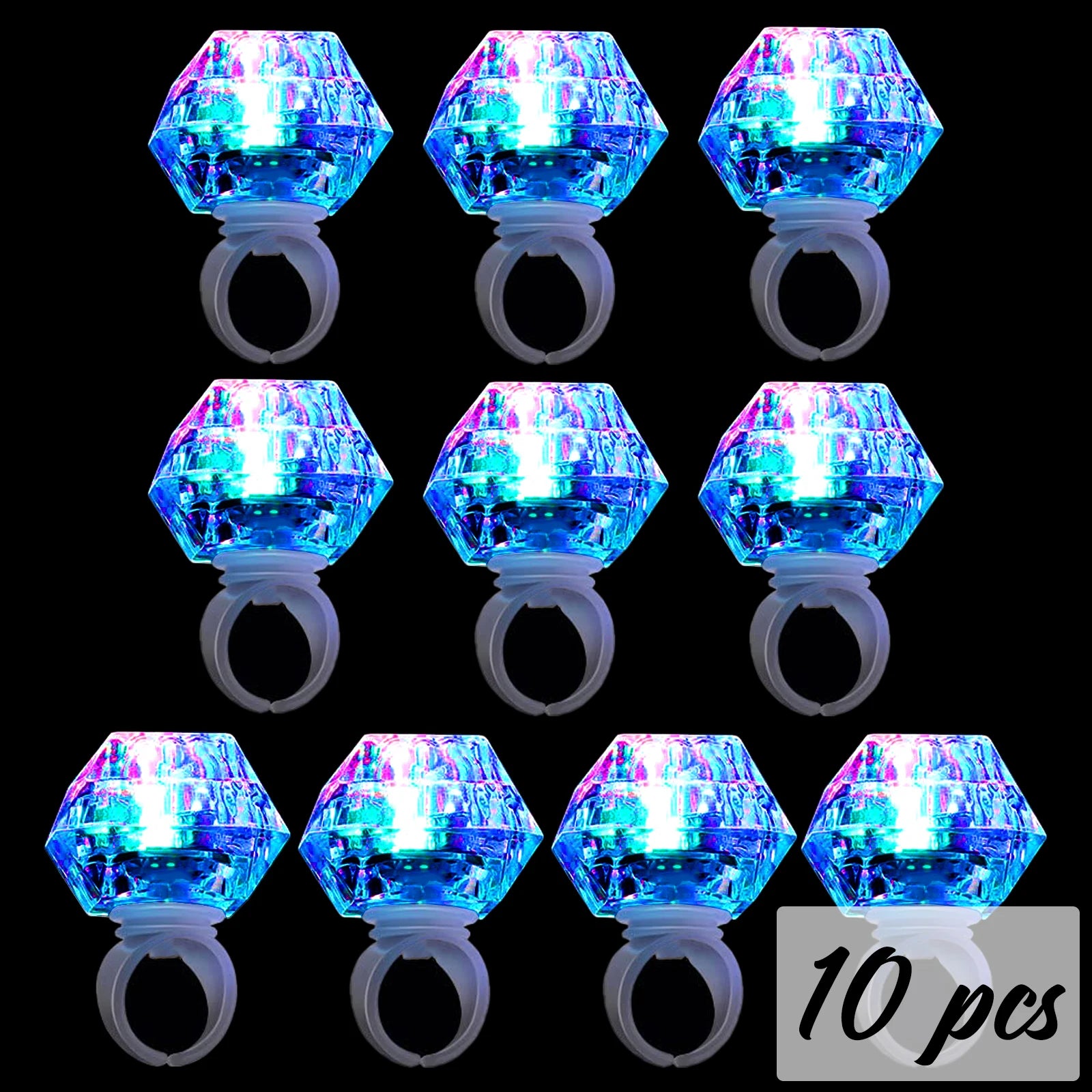 10-50 Pcs Flash Led Light up Rings Bachelorette Party Favors Gifts Diamond Rings Bridal Shower Birthday Weddings Party Favors