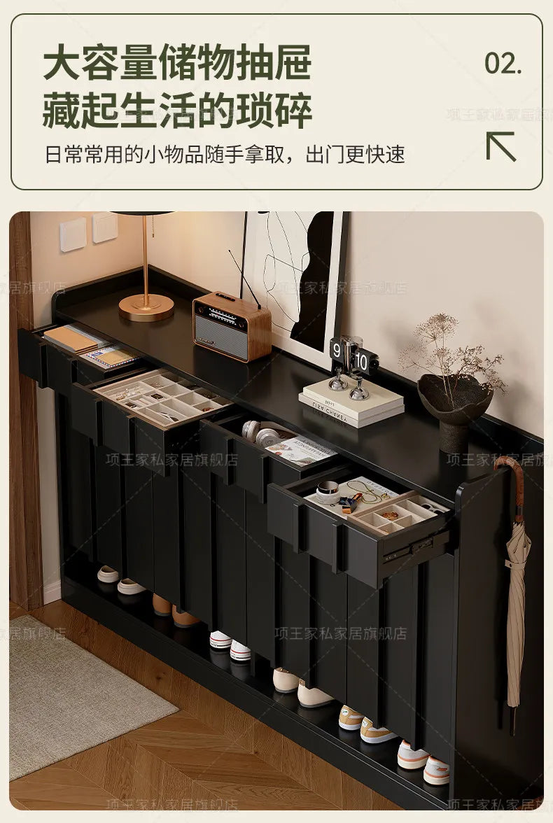 Living Room Storage Shoe Cabinet Hallway Entrance Wooden Modern Shoe Cabinet Black White Zapatero Organizador Furniture Home
