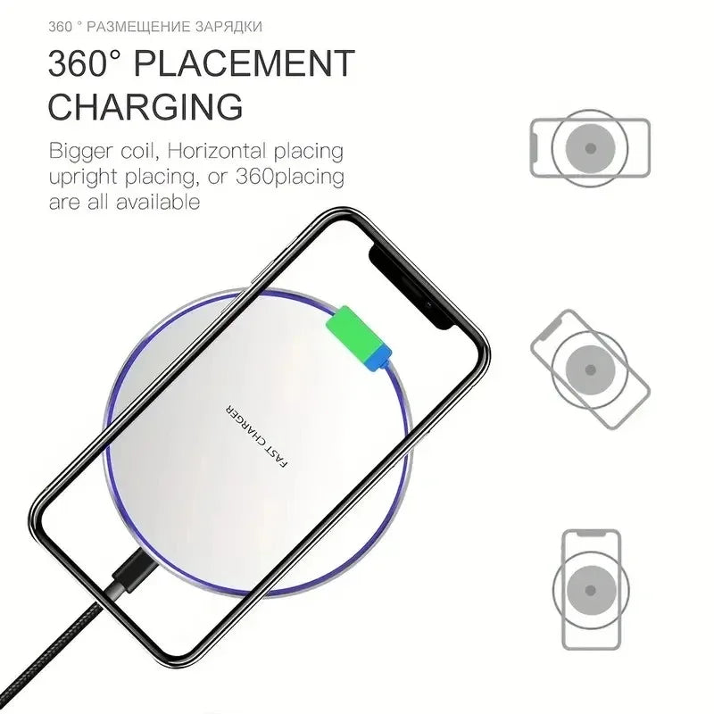 30W Wireless Charger Pad Stand for iPhone 17-11 X XR Samsung S22 S21 Xiaomi Phone Chargers Fast Charging Dock Station