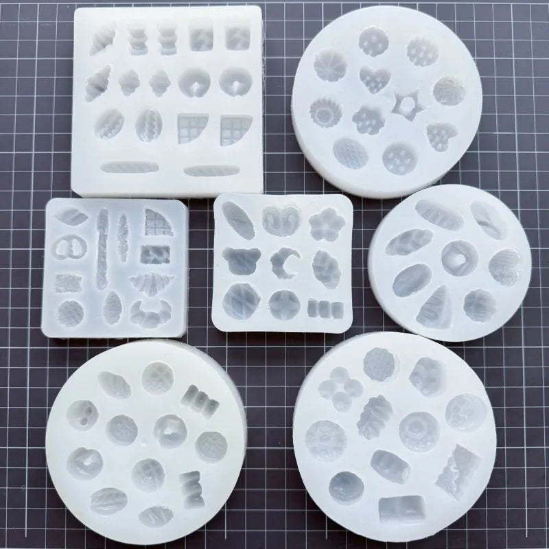 Miniature Food Toy Simulation Bread Silicone Mold DIY Dollhouse Croissant/waffle/baguette/wagashi Quick Modeling Clay Mold