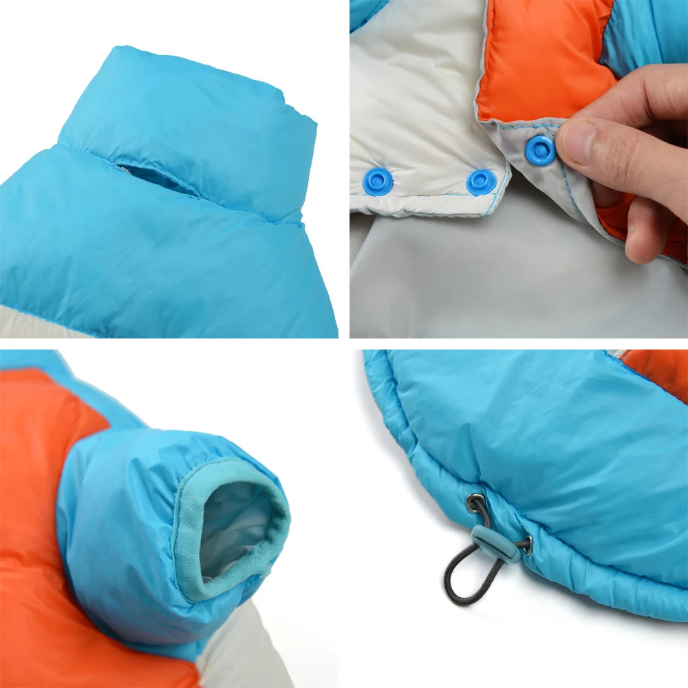 Warm Pet Clothes Waterproof Button Costume For Small Dogs Winter Cute Splicing Puppy Jacket Coat Chihuahua French Bulldog Outfit
