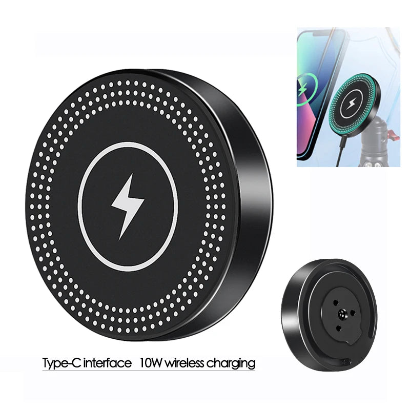 Mobile Phone Holder Stand Magnetic Wireless Charger 15W Tripod Adapter Mount Cold Shoe for Huawei Iphone Magnet Charging Station