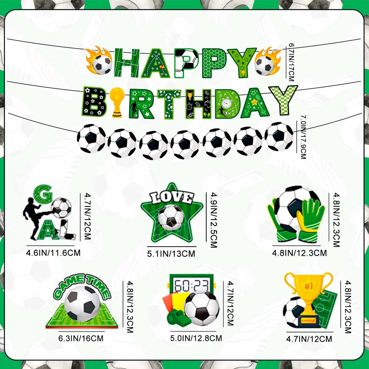 Soccer Birthday Party Decorations Set - Happy Birthday Soccer