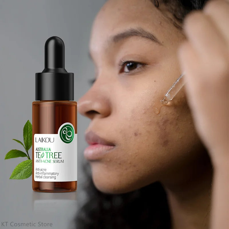 LAIKOU Tea Tree Serum 17ml Anti-Acne Cream 20g Cleanser 50g Plant Extract Refreshing Hydrating Moisturizing Skin Care Set Beauty