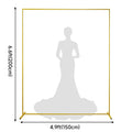 6.6FT/4.9FT Gold Wedding Arch Stand Square Balloon Arch Metal Backdrop Frame Birthday Party Ceremony Baby Shower Decor Holder