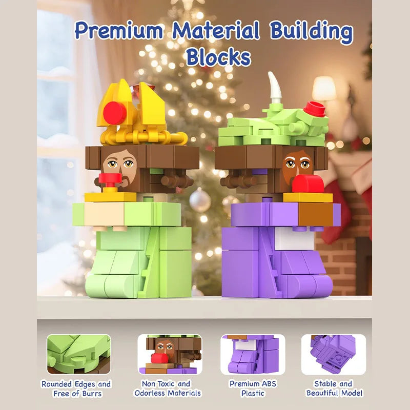 Christmas Advent Calendar Building Blocks Blind Box 24 Day Countdown DIY Child's Children Christmas Train Tree Statue Scene Gift