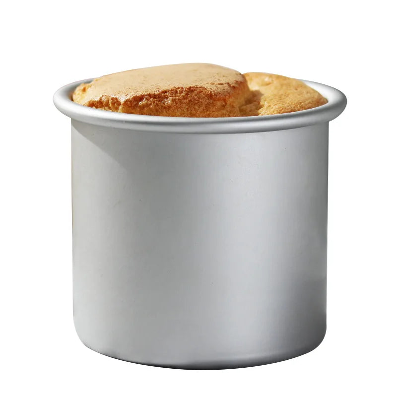 1 Piece Round Cake Pan with Removable Bottom, Cheesecake Chiffon Mold Baking Mould Anodized Aluminum 10cm Deep baking pan